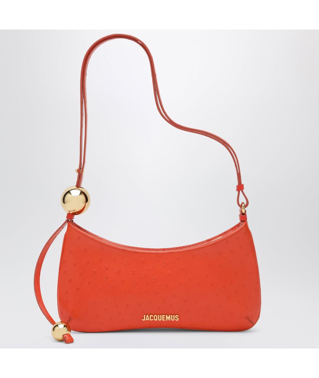 JACQUEMUS Оранжевая кожаная сумка через плечо, фото 3