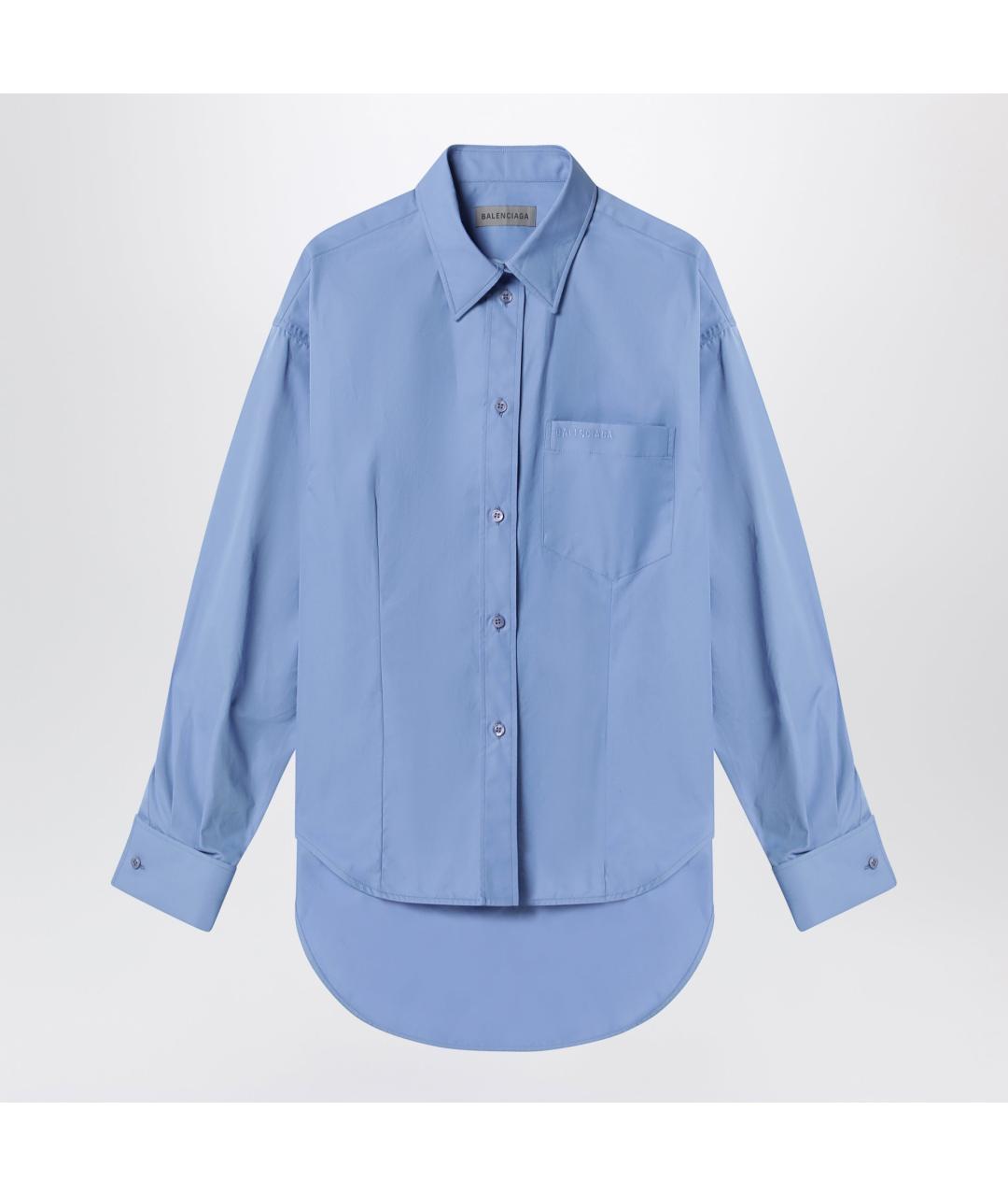 BALENCIAGA Синяя хлопковая рубашка, фото 3