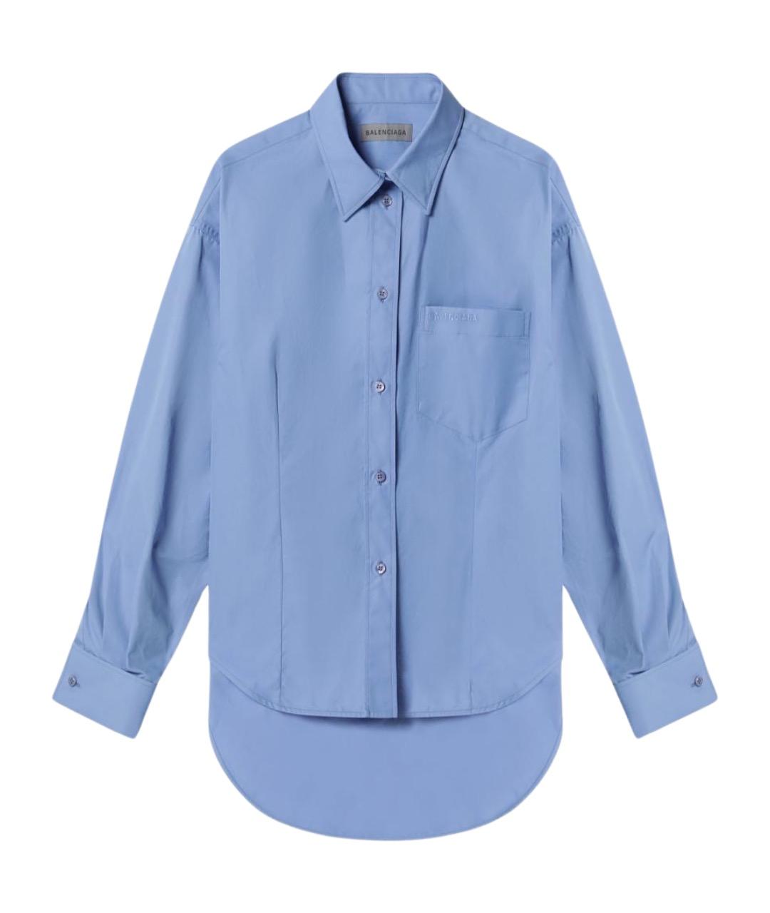 BALENCIAGA Синяя хлопковая рубашка, фото 1