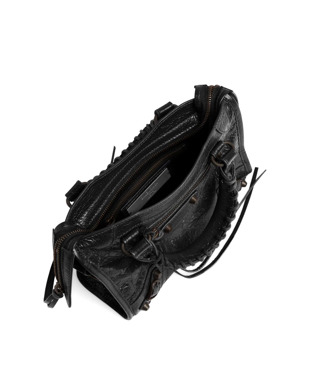 BALENCIAGA Черная кожаная сумка через плечо, фото 3