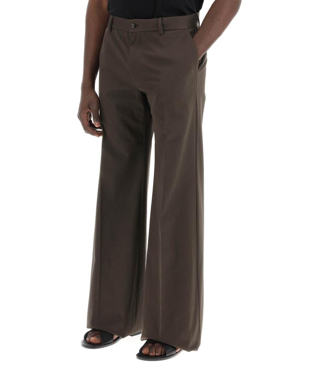 DOLCE&GABBANA Коричневые хлопковые повседневные брюки, фото 4