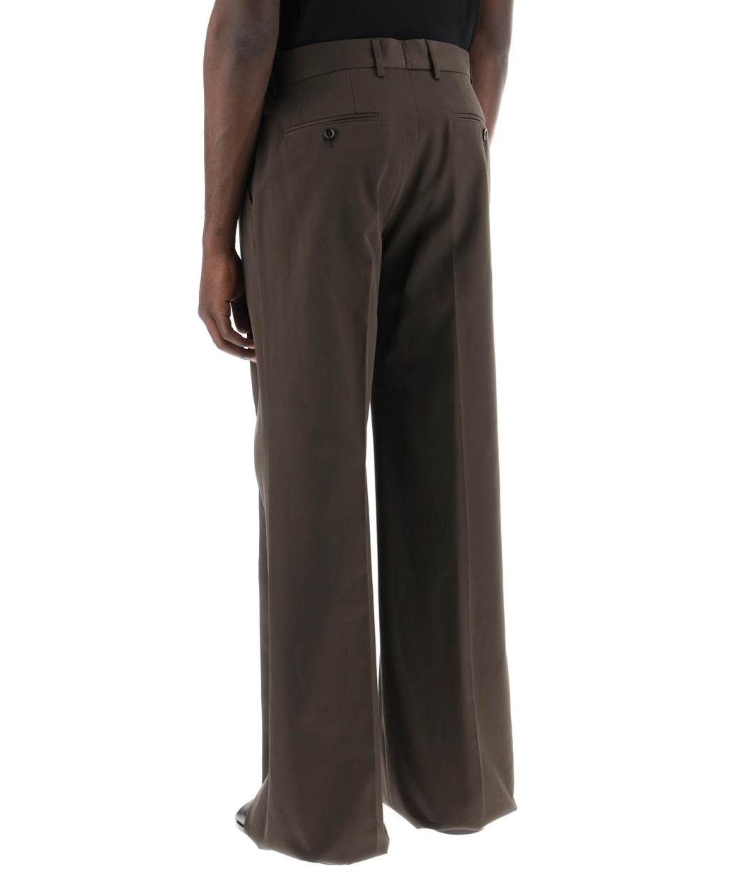 DOLCE&GABBANA Коричневые хлопковые повседневные брюки, фото 3