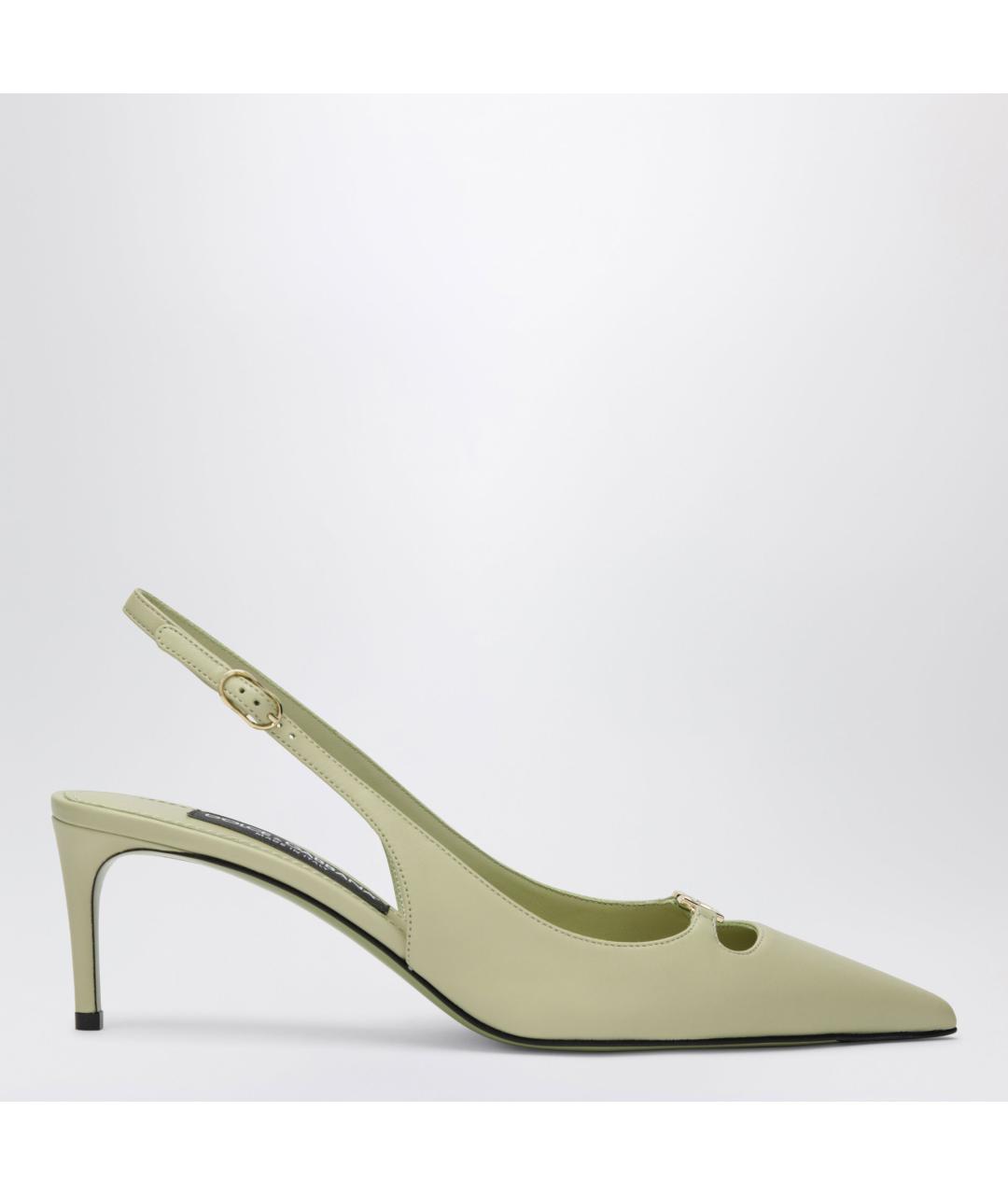 DOLCE&GABBANA Зеленые кожаные туфли, фото 3