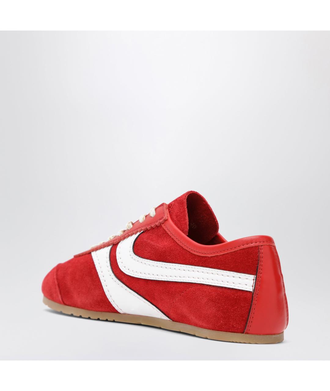 DRIES VAN NOTEN Красные кожаные кроссовки, фото 2