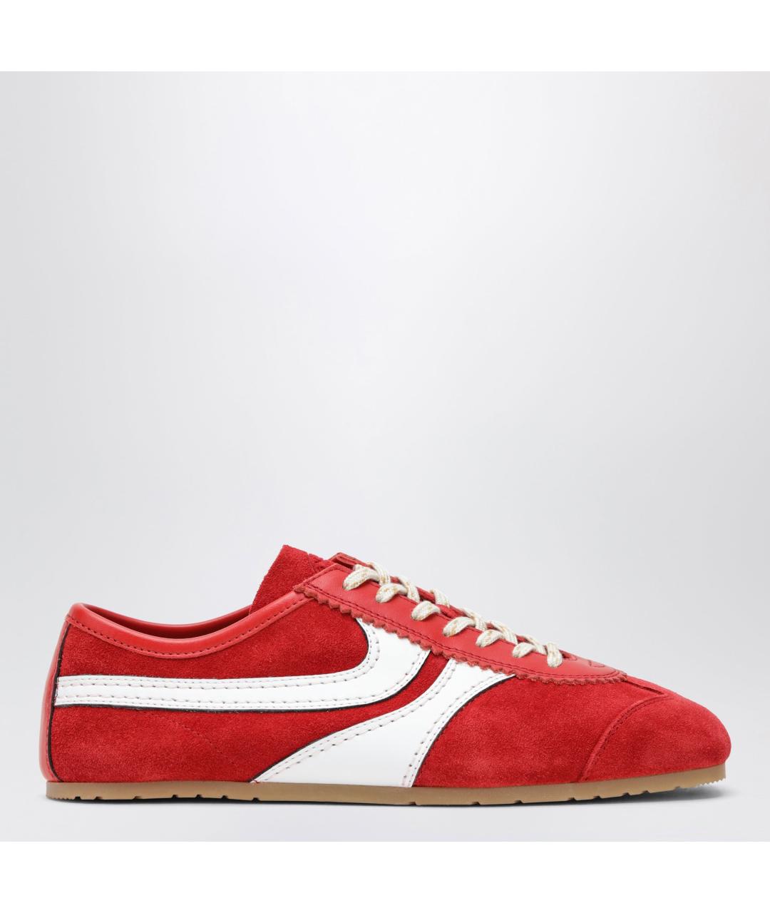 DRIES VAN NOTEN Красные кожаные кроссовки, фото 3