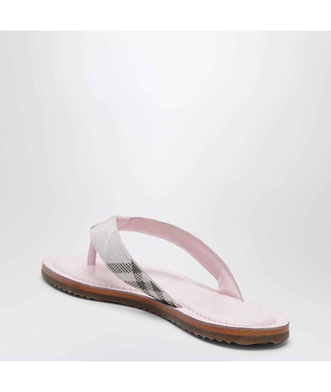 BURBERRY Розовые синтетические шлепанцы, фото 2