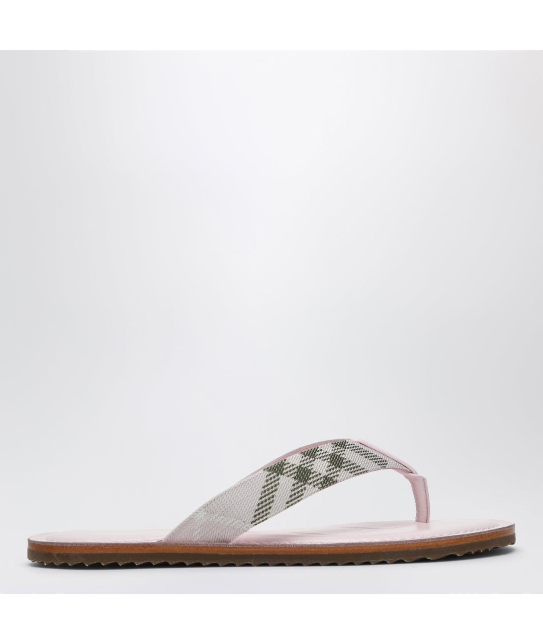 BURBERRY Розовые синтетические шлепанцы, фото 3