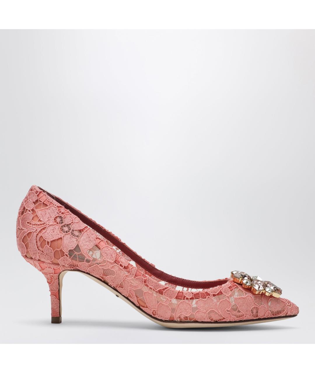 DOLCE&GABBANA Розовые текстильные туфли, фото 3