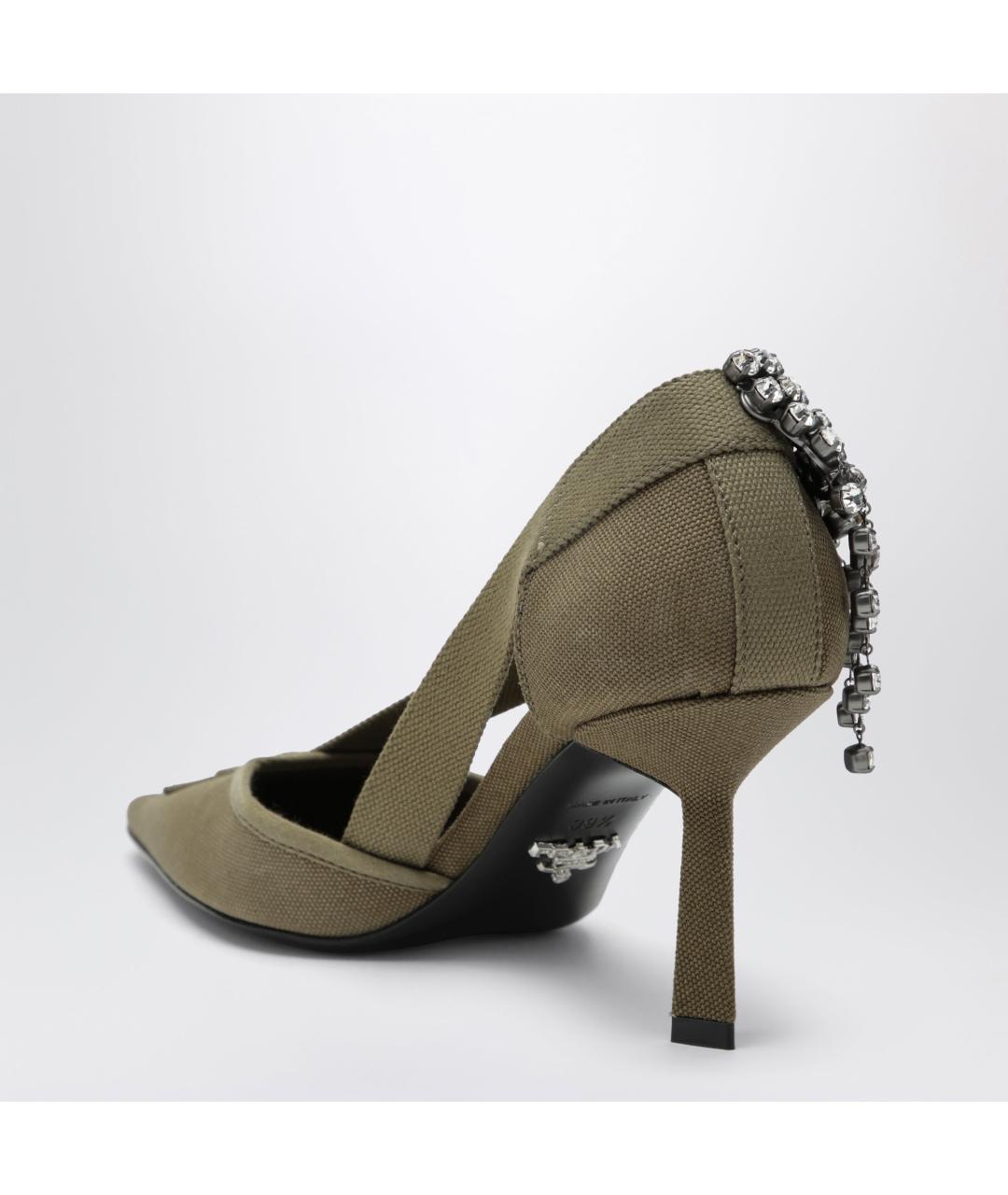 PRADA Зеленые текстильные туфли, фото 2