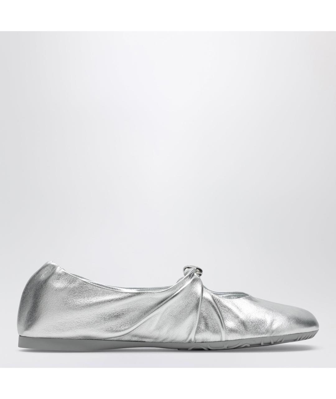 LOEWE Серые кожаные балетки, фото 3