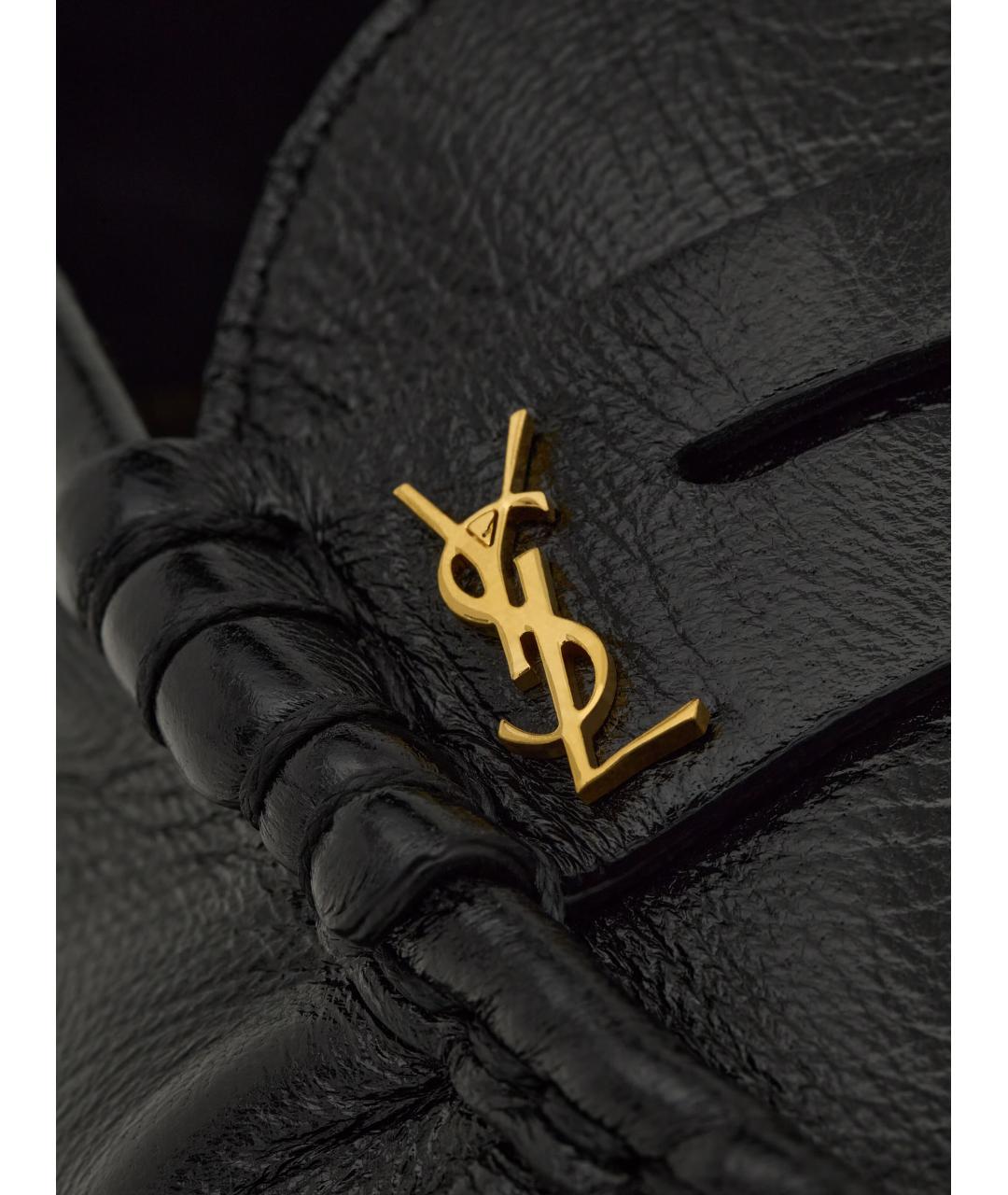 SAINT LAURENT Черные кожаные лоферы, фото 4