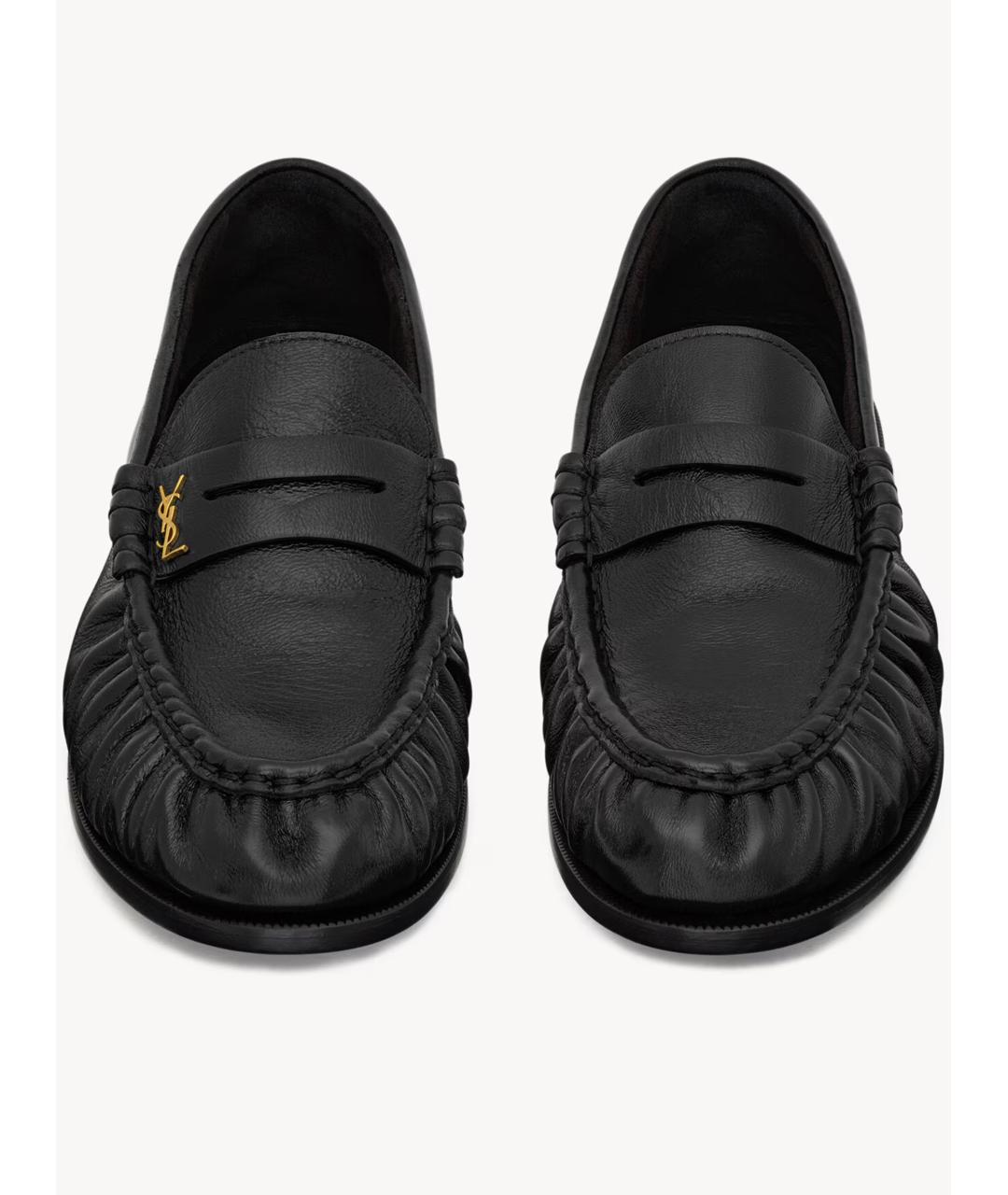 SAINT LAURENT Черные кожаные лоферы, фото 2