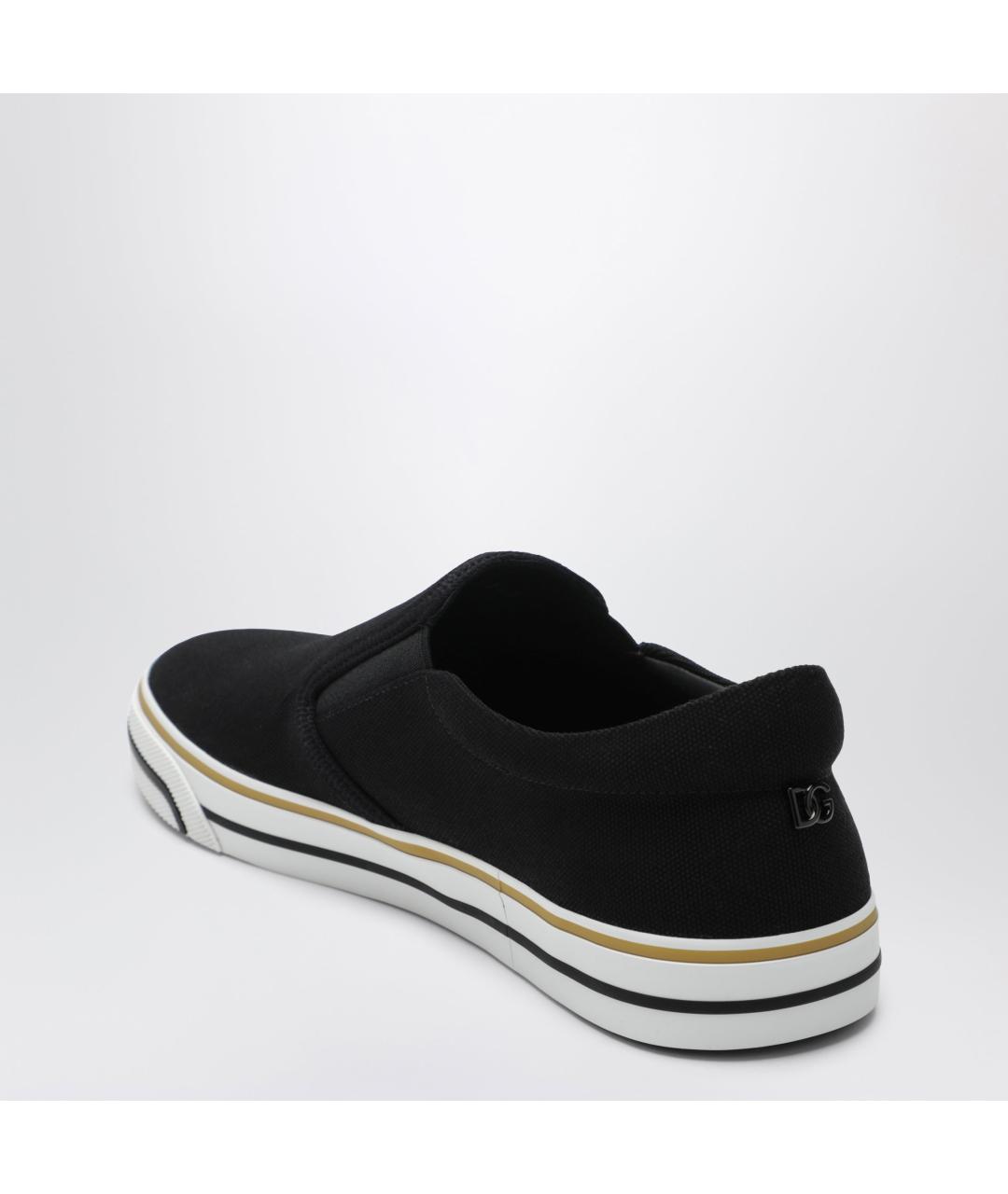 DOLCE&GABBANA Черные текстильные слипоны, фото 2