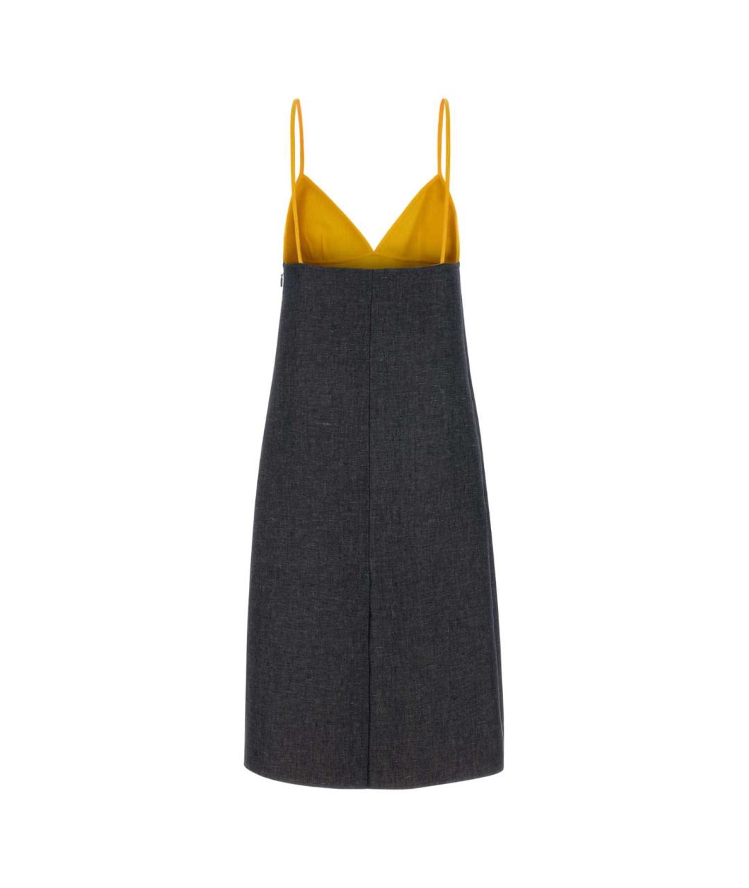 FENDI Синий льняной сарафан, фото 2