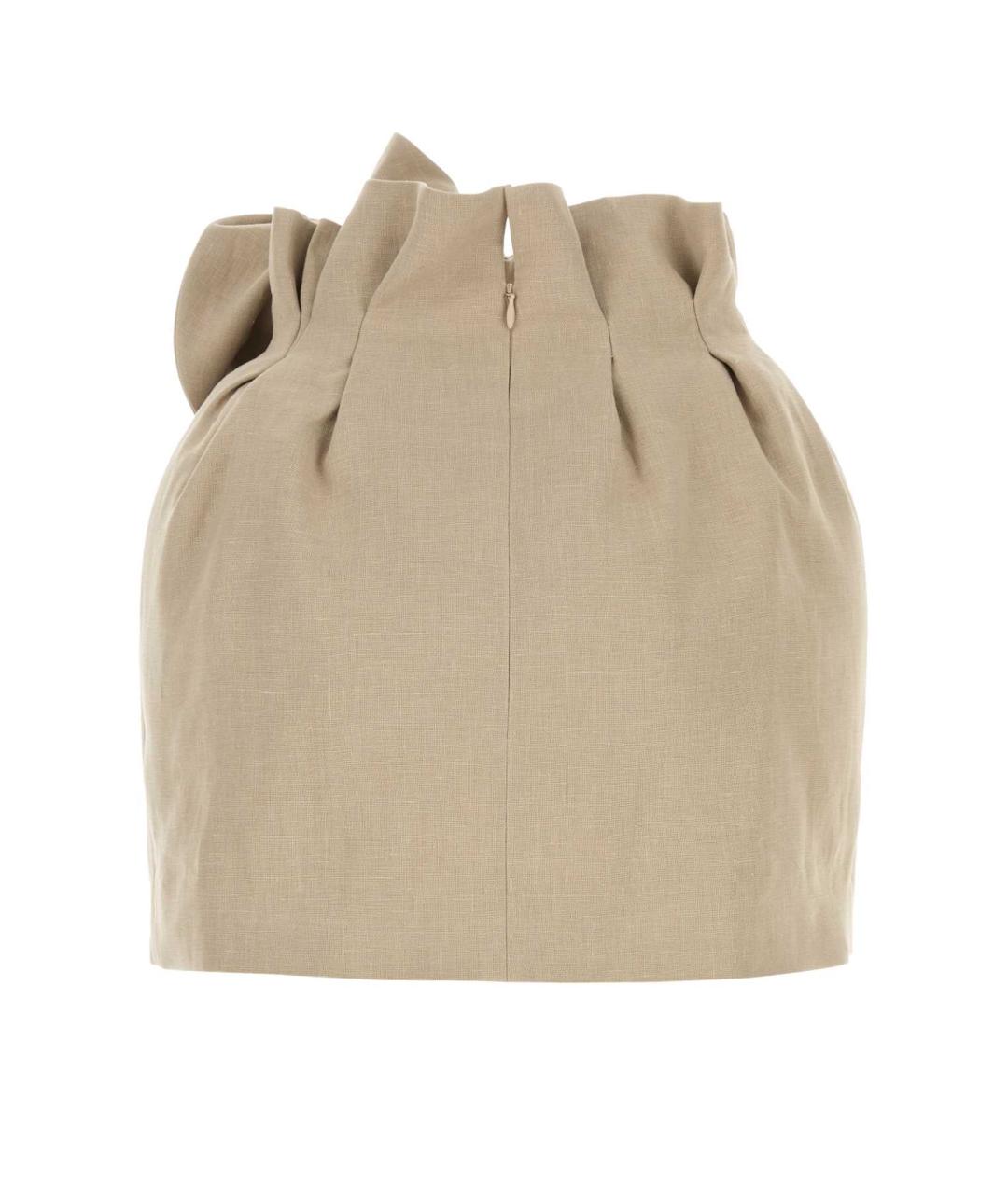 MAGDA BUTRYM Бежевая льняная юбка мини, фото 2