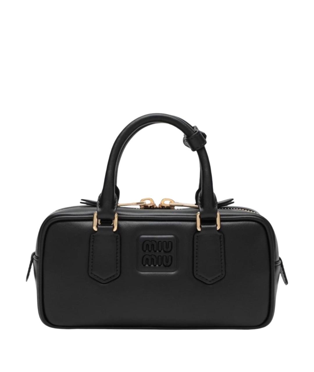 MIU MIU Черная кожаная сумка с короткими ручками, фото 1