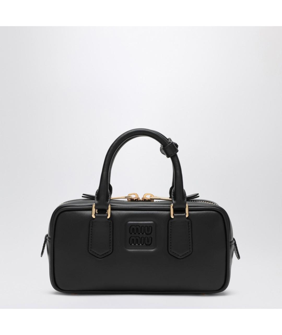MIU MIU Черная кожаная сумка с короткими ручками, фото 3