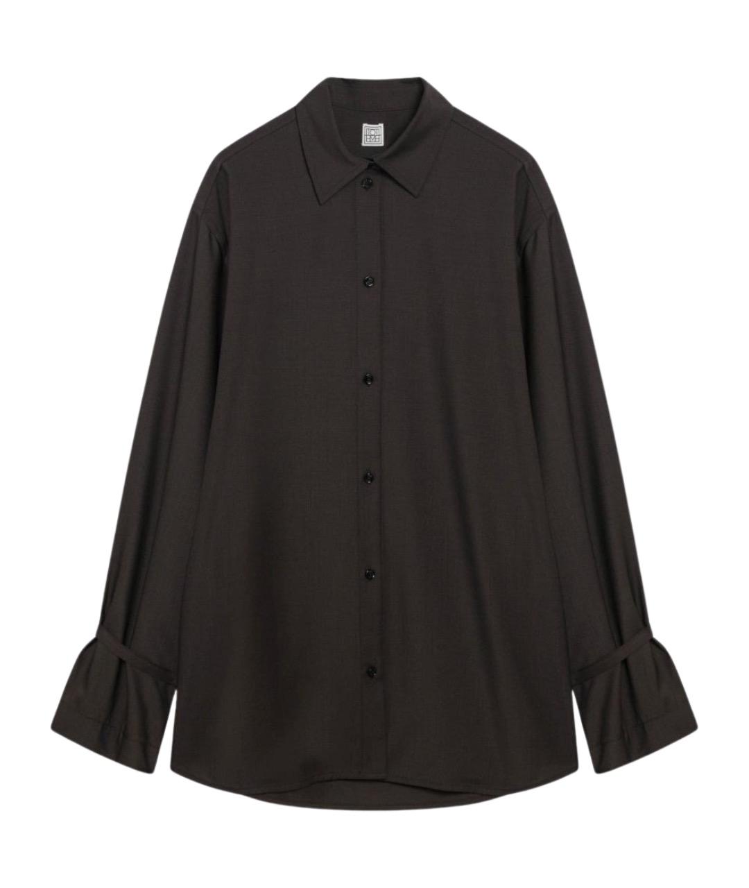 TOTEME Коричневая шерстяная рубашка, фото 1