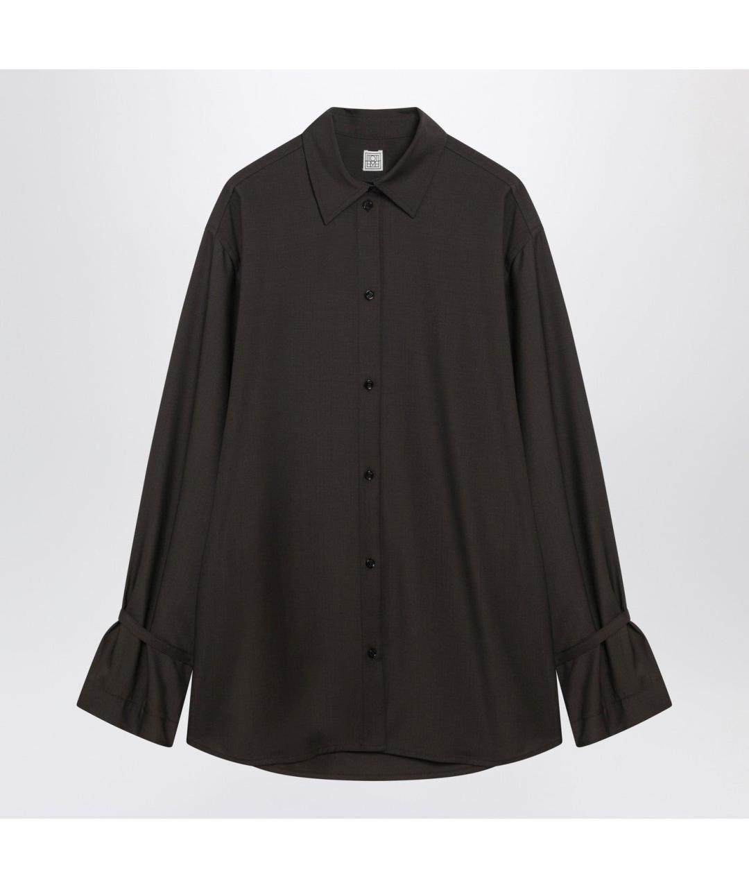 TOTEME Коричневая шерстяная рубашка, фото 3