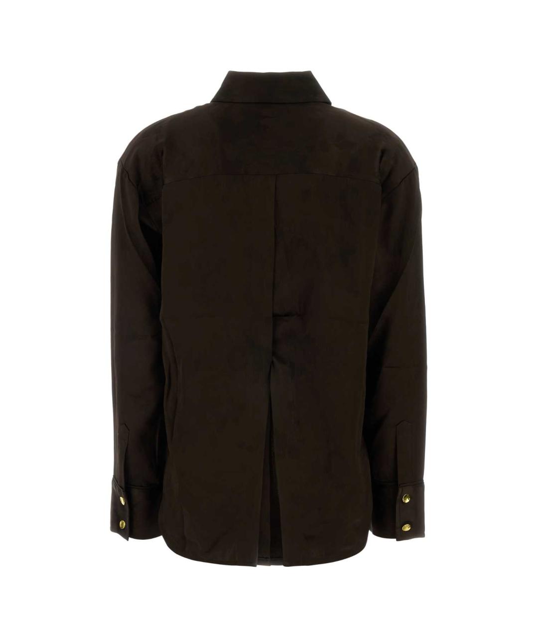 GANNI Коричневая ацетатная рубашка, фото 2