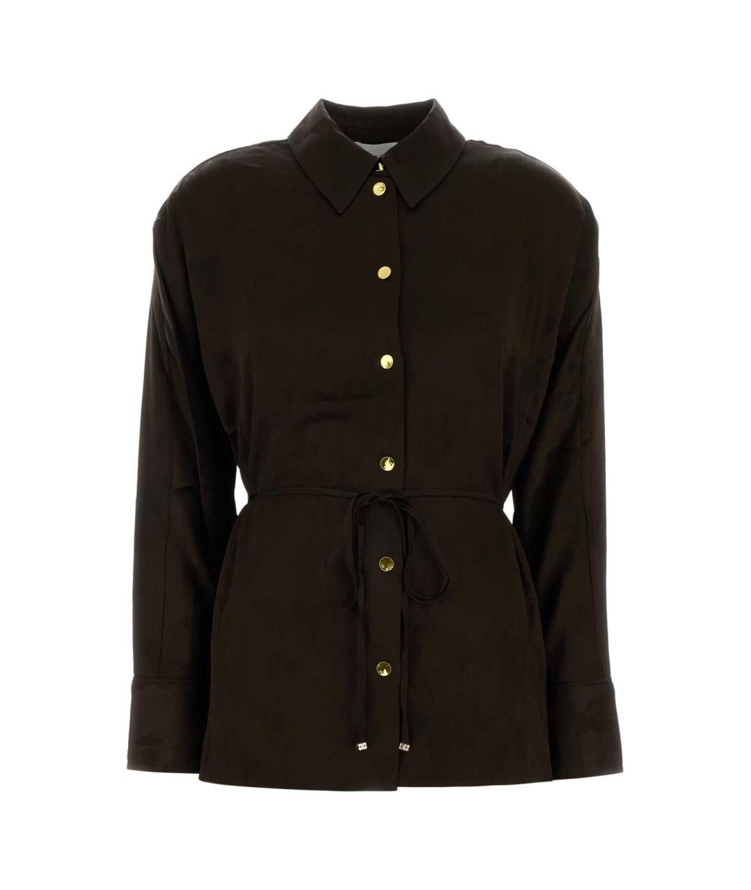 GANNI Коричневая ацетатная рубашка, фото 1