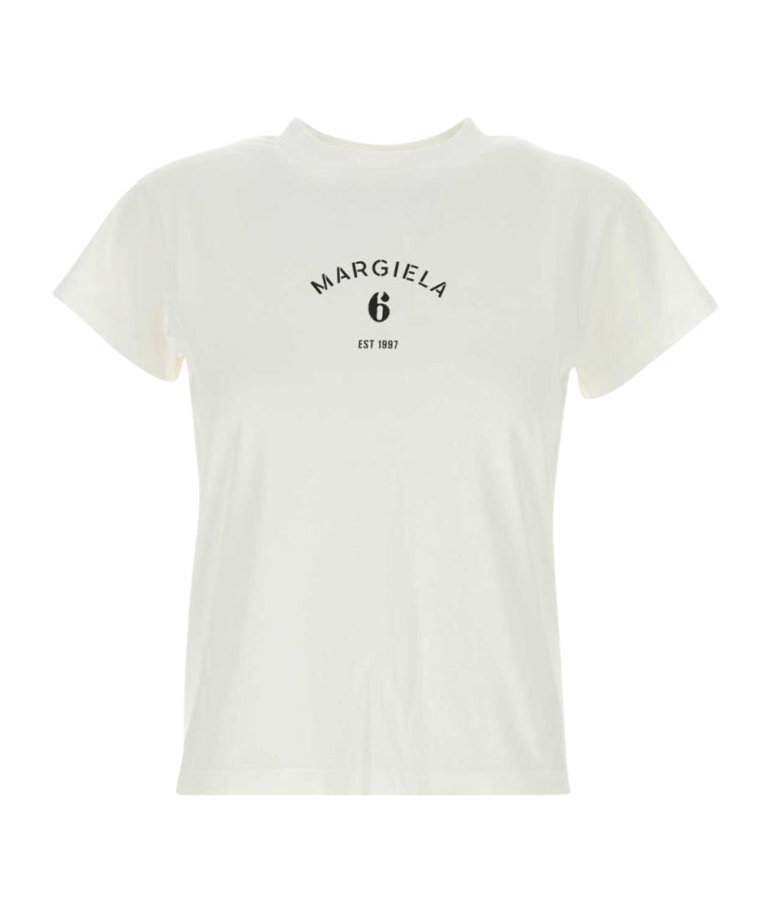 MM6 MAISON MARGIELA Белая хлопковая футболка, фото 1