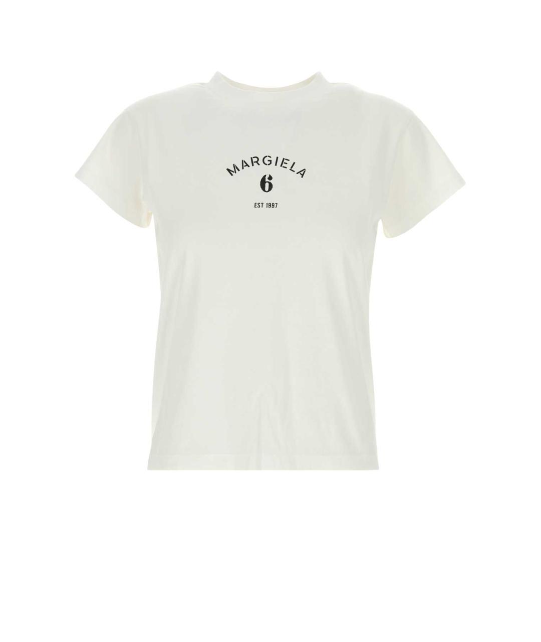 MM6 MAISON MARGIELA Белая хлопковая футболка, фото 3