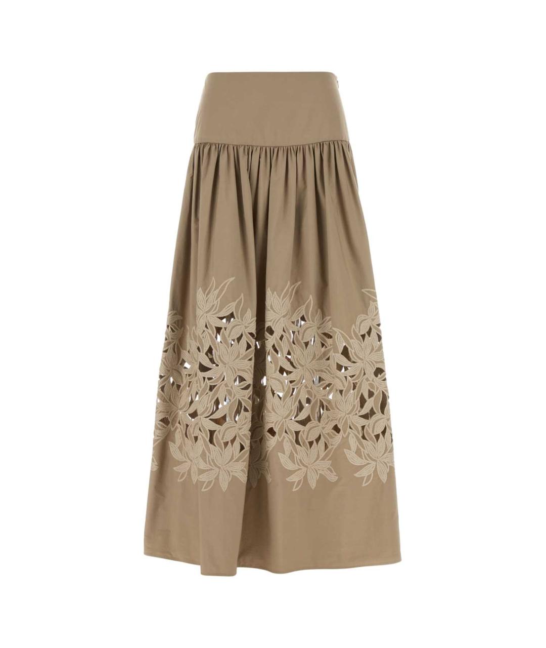 AGNONA Серая хлопковая юбка миди, фото 1