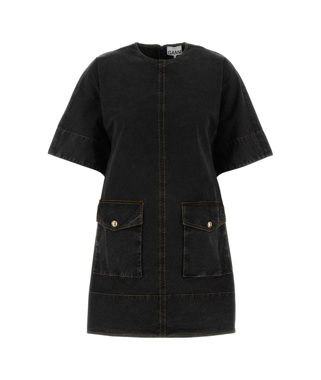 GANNI Черное хлопковое платье, фото 1
