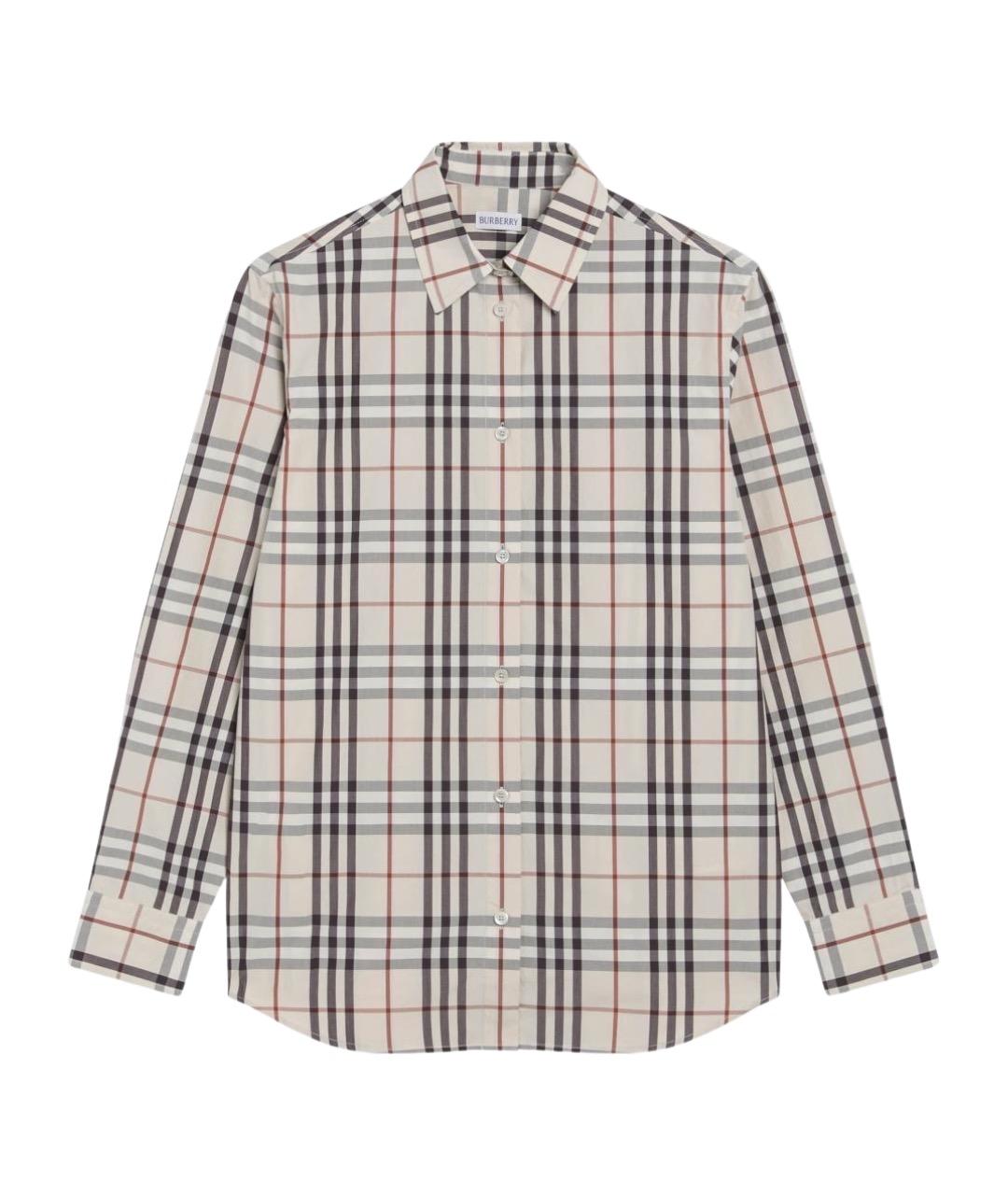 BURBERRY Бежевая хлопковая рубашка, фото 1