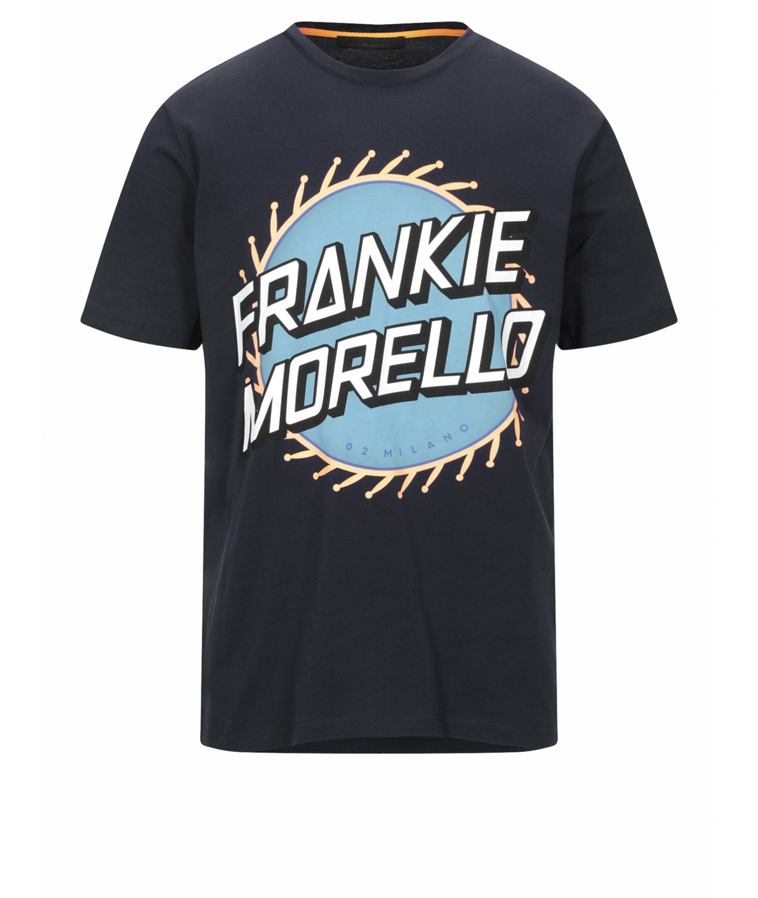 FRANKIE MORELLO Темно-синяя хлопковая футболка, фото 1