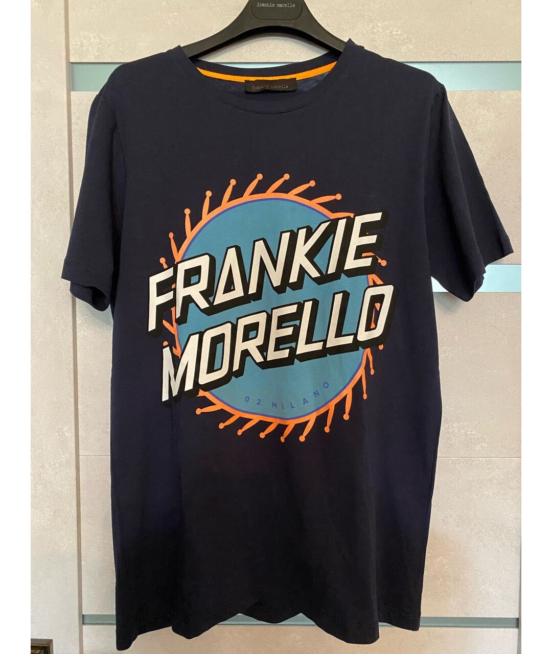FRANKIE MORELLO Темно-синяя хлопковая футболка, фото 5