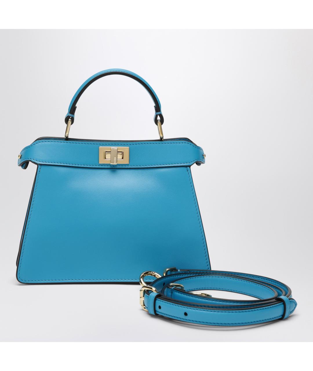 FENDI Голубая кожаная сумка через плечо, фото 2