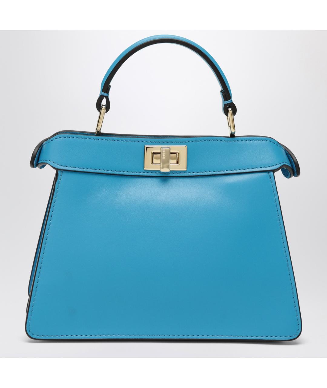 FENDI Голубая кожаная сумка через плечо, фото 3