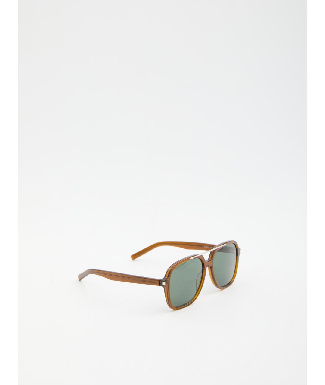 SAINT LAURENT Коричневые солнцезащитные очки, фото 3