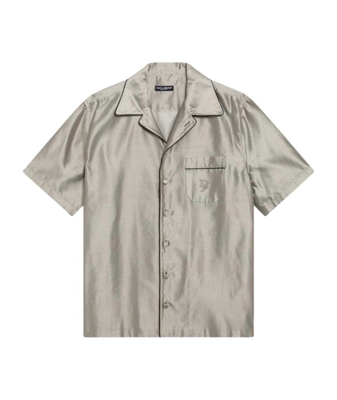 DOLCE&GABBANA Бежевая шелковая кэжуал рубашка, фото 1