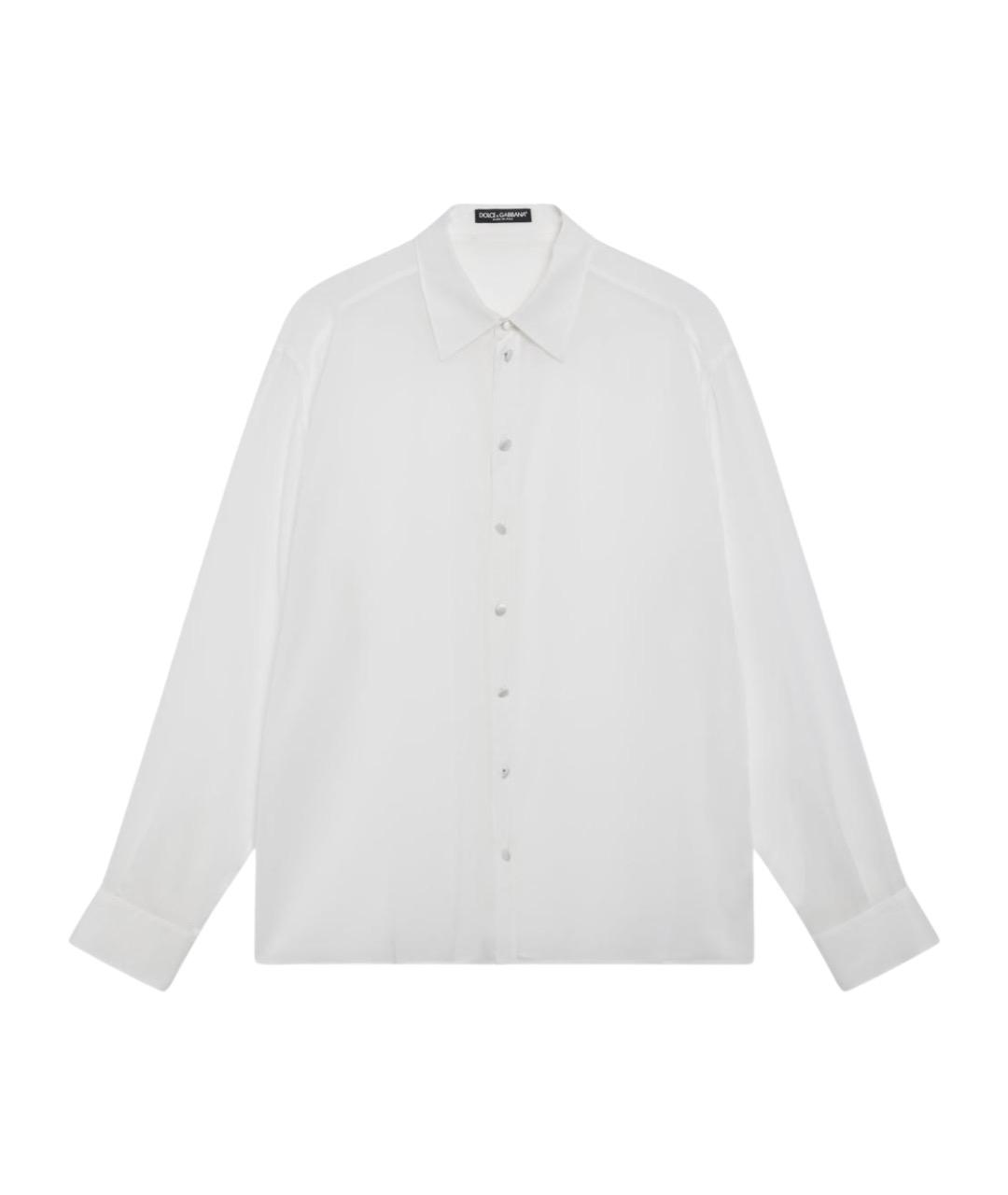 DOLCE&GABBANA Белая шелковая кэжуал рубашка, фото 1