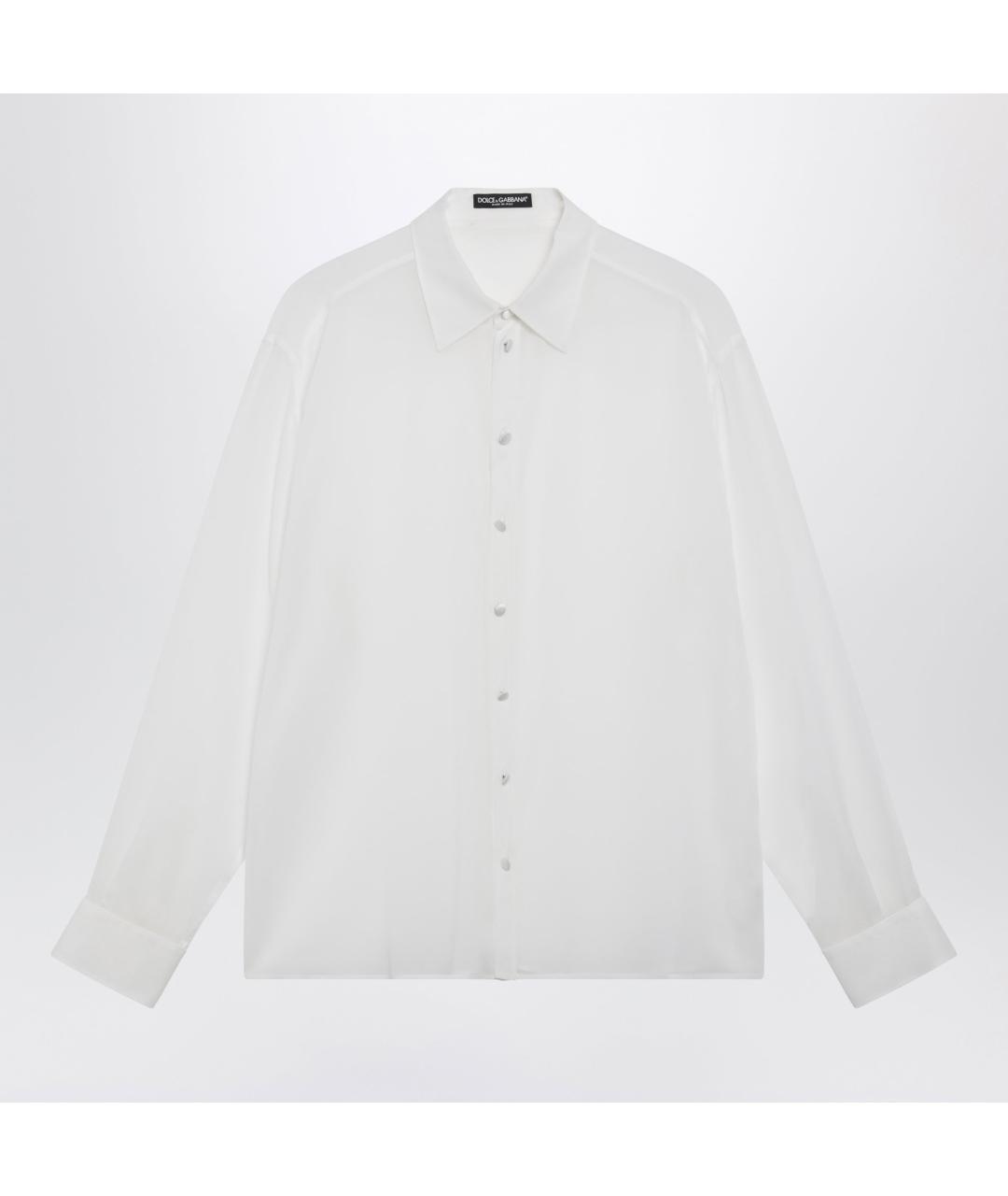 DOLCE&GABBANA Белая шелковая кэжуал рубашка, фото 3