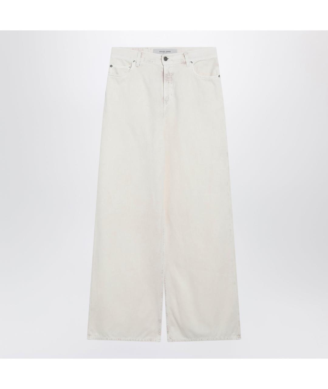 GOLDEN GOOSE DELUXE BRAND Белые хлопковые прямые брюки, фото 3
