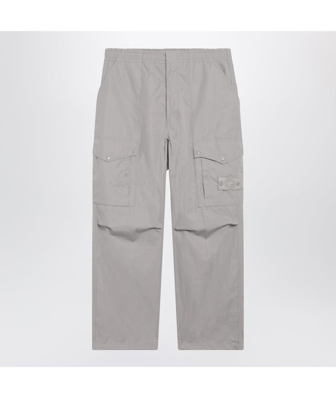 STONE ISLAND Серые хлопковые повседневные брюки, фото 2