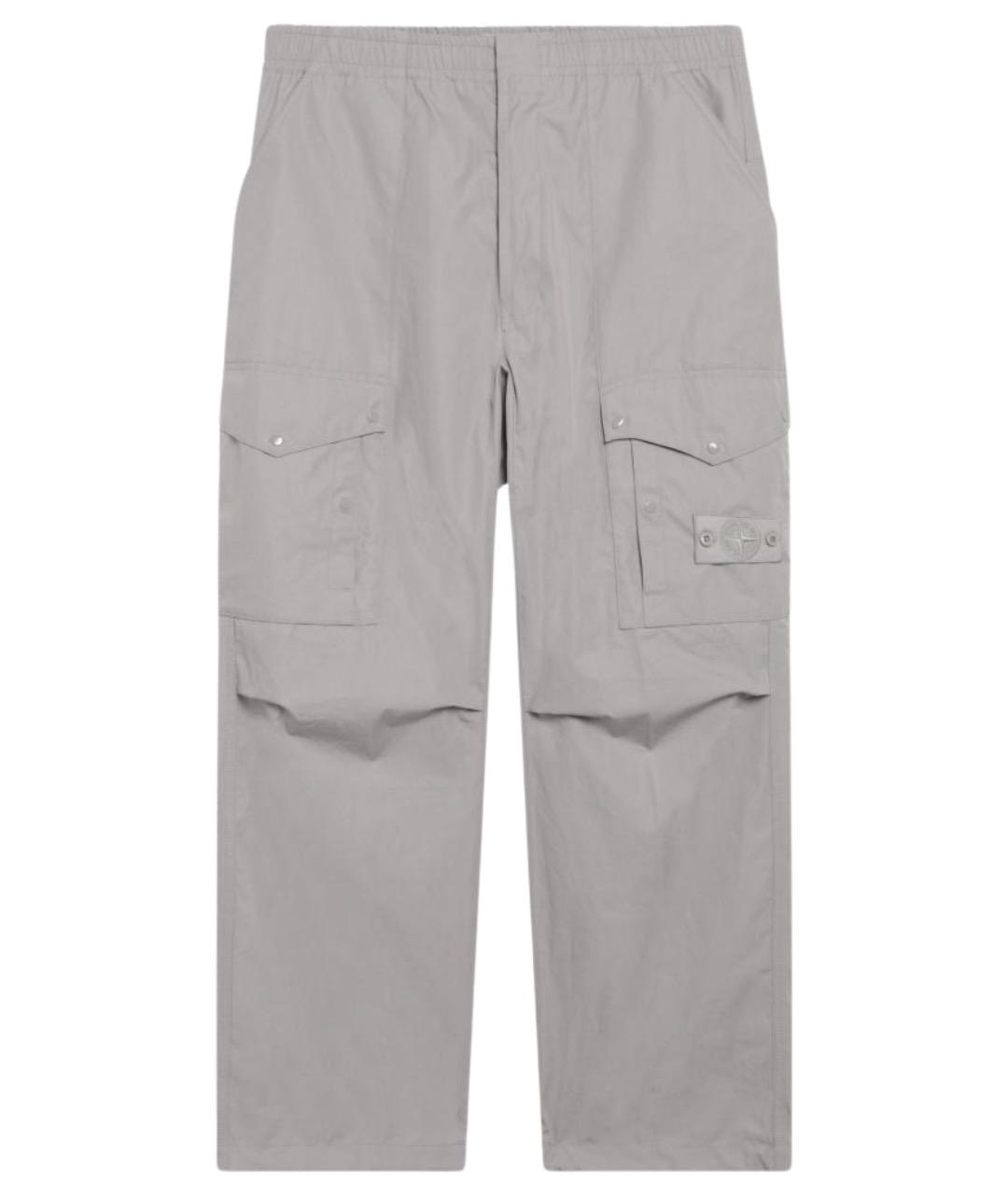 STONE ISLAND Серые хлопковые повседневные брюки, фото 1