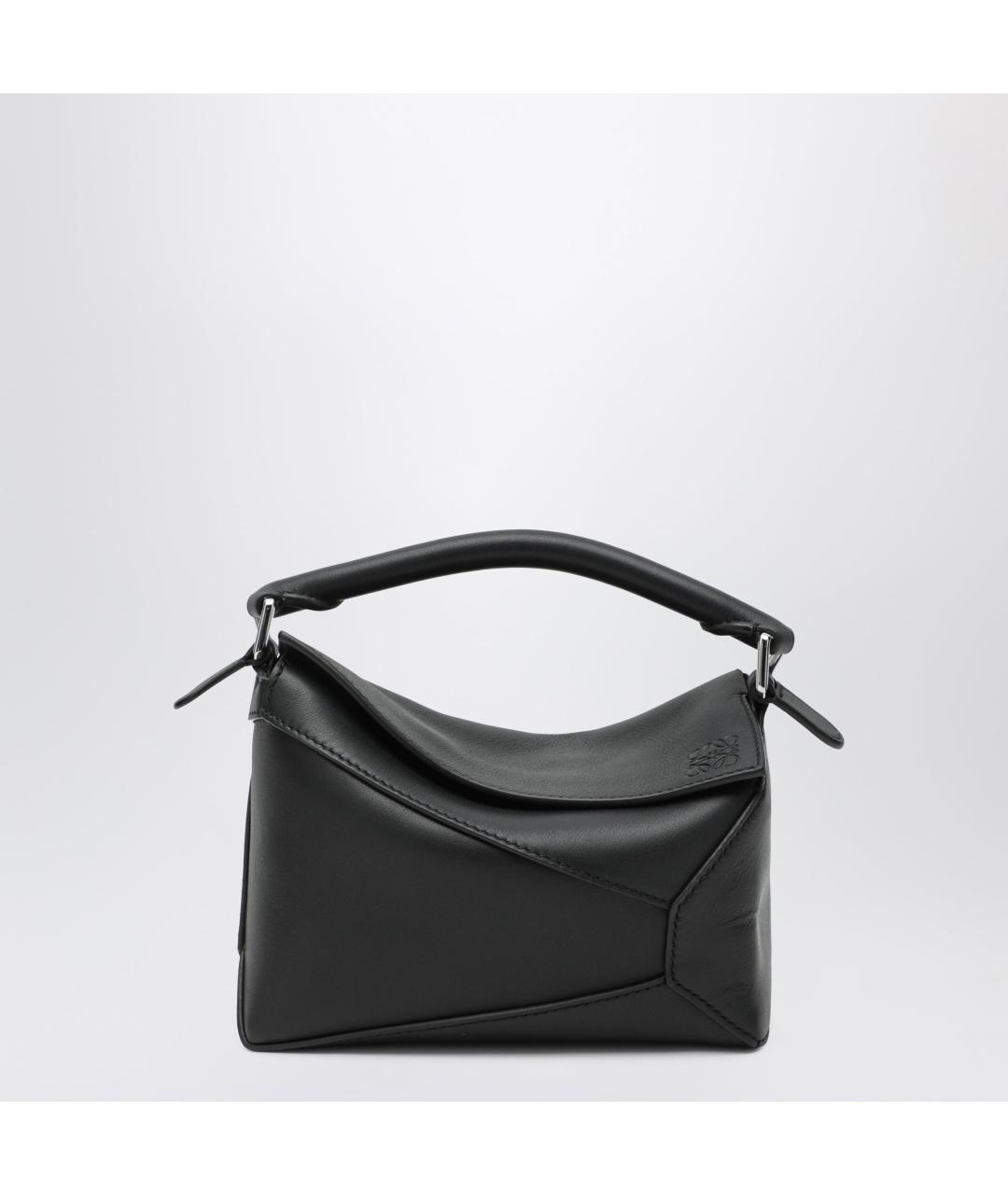 LOEWE Черная кожаная сумка с короткими ручками, фото 3