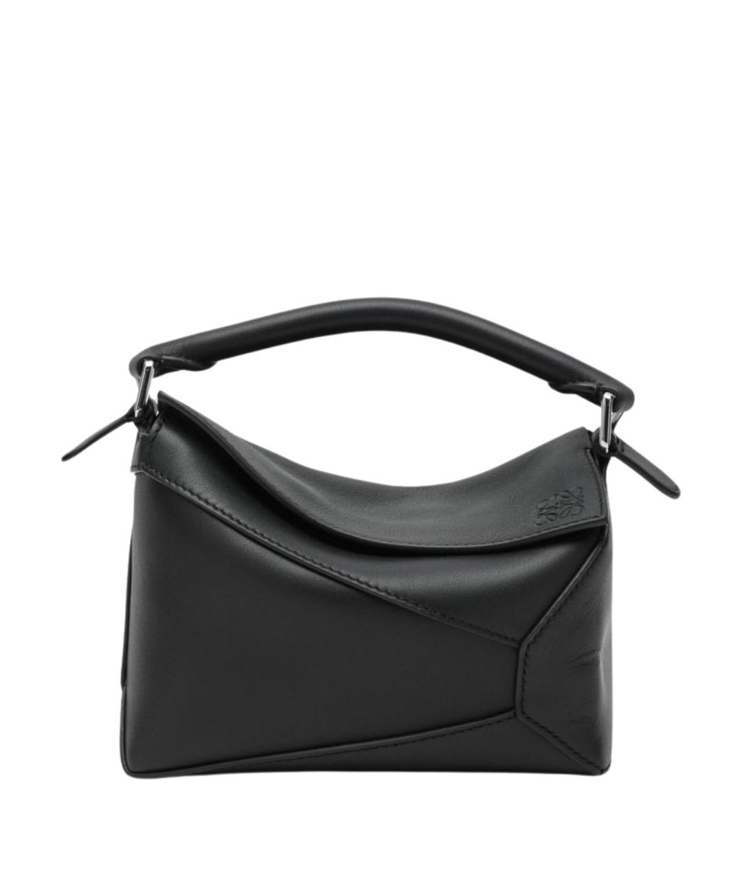 LOEWE Черная кожаная сумка с короткими ручками, фото 1