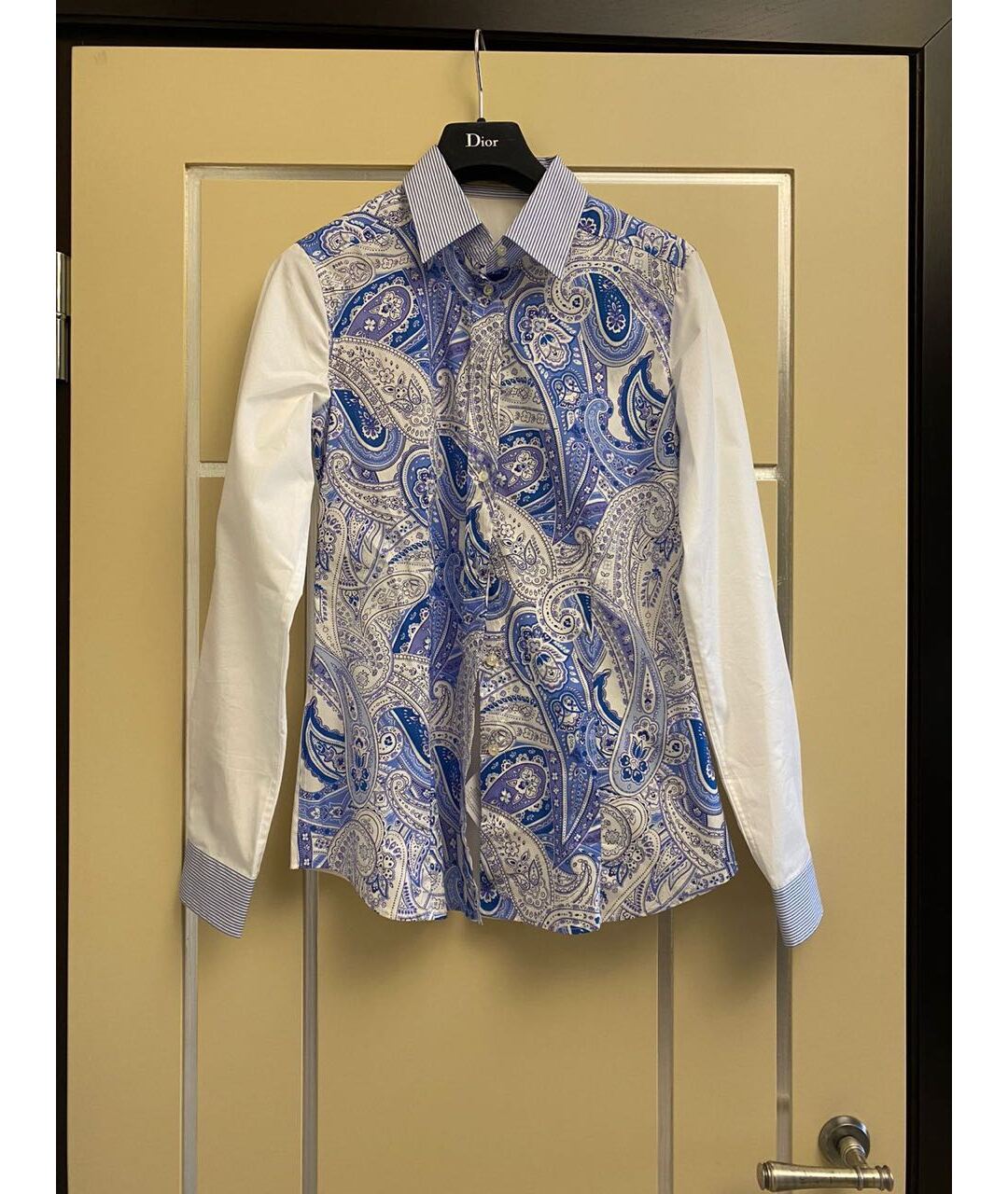 ETRO Белая хлопко-эластановая рубашка, фото 6