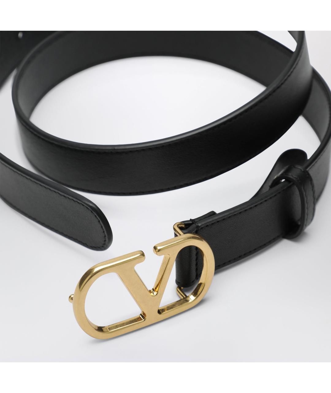 VALENTINO Черный кожаный ремень, фото 2