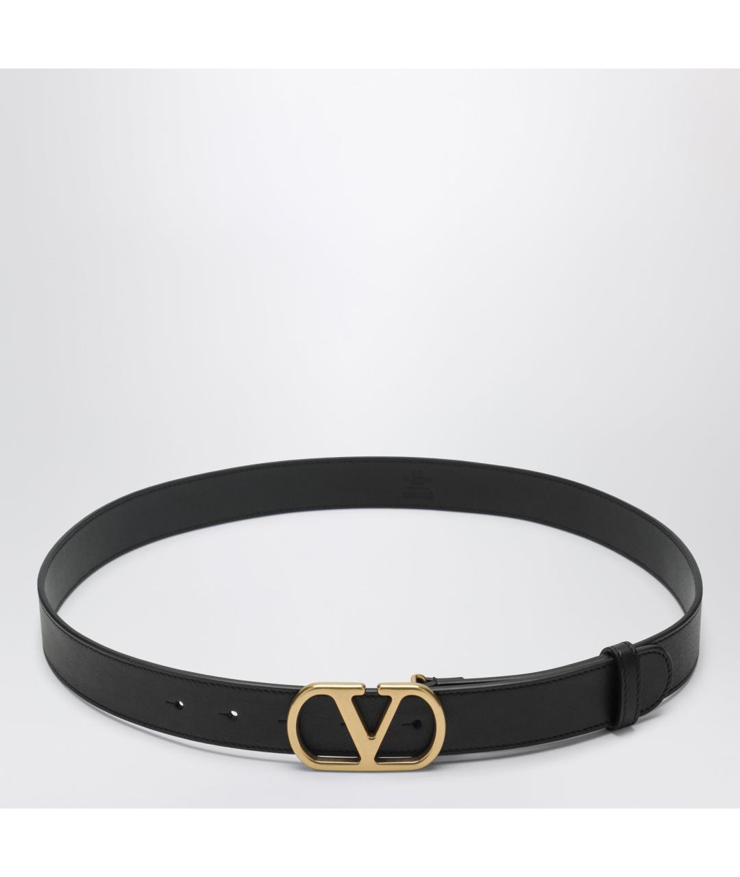 VALENTINO Черный кожаный ремень, фото 3