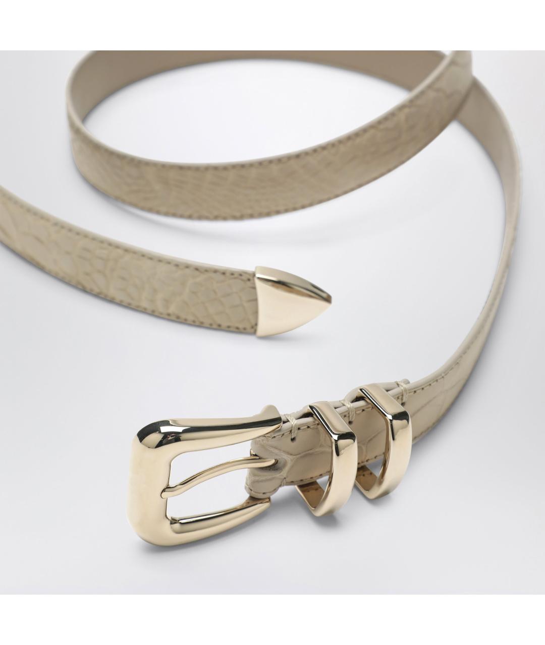 BRUNELLO CUCINELLI Бежевый кожаный ремень, фото 2