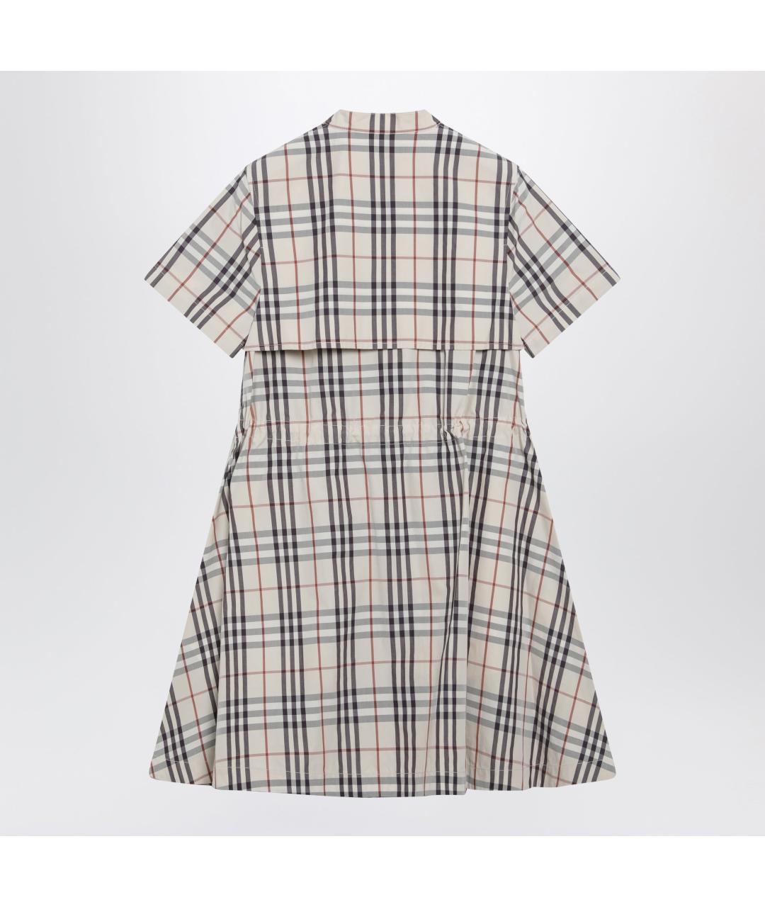 BURBERRY Бежевое хлопковое повседневное платье, фото 2