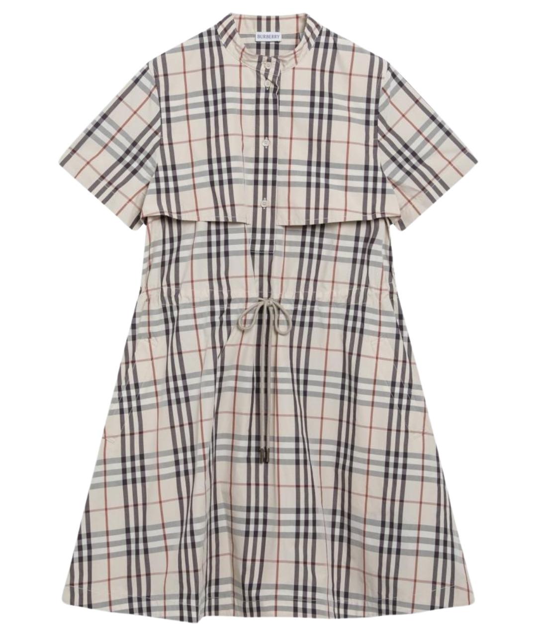 BURBERRY Бежевое хлопковое повседневное платье, фото 1