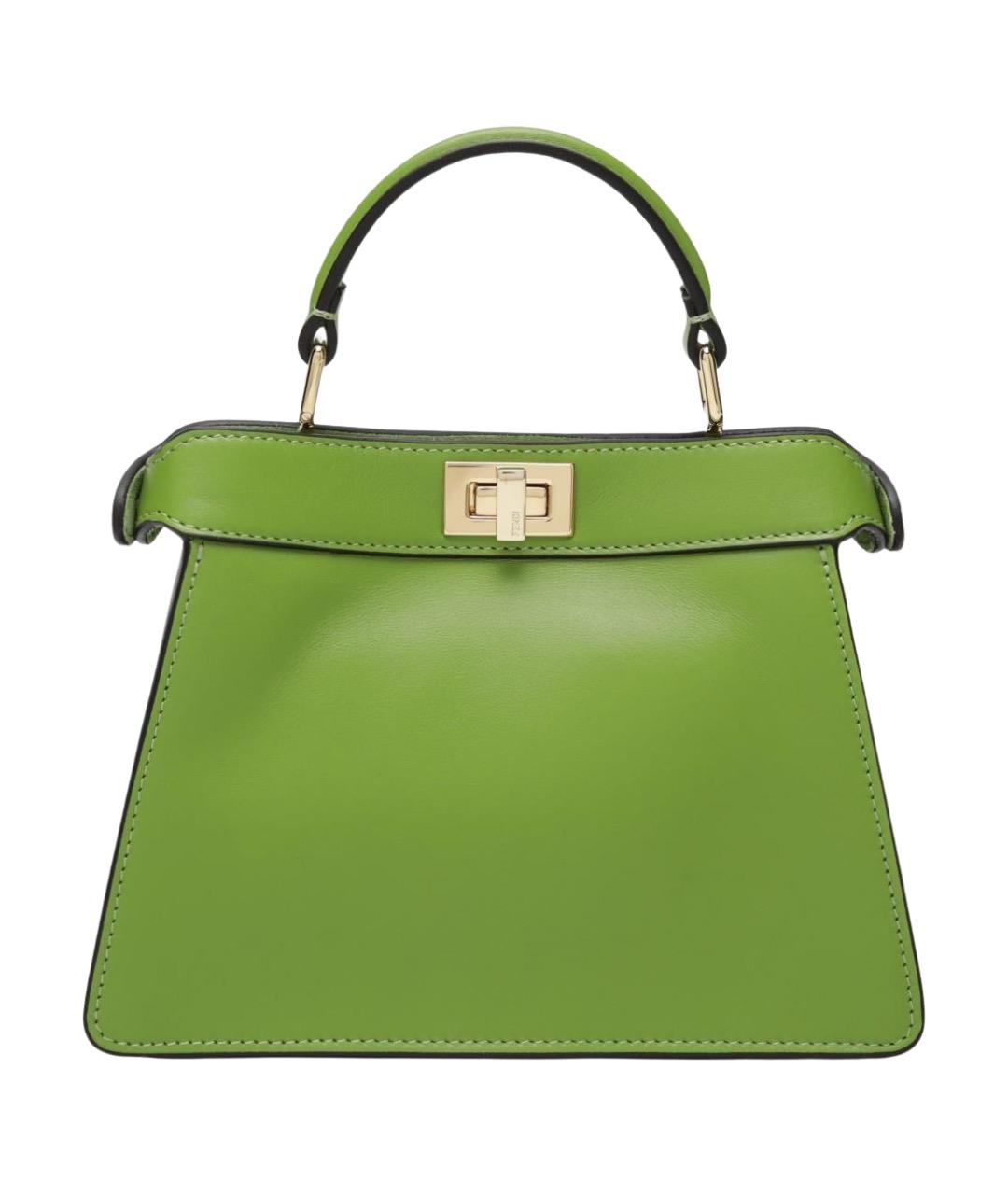 FENDI Зеленая кожаная сумка через плечо, фото 1